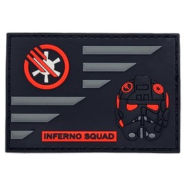 Inferno Squad USA Flag 3D PVC Rubber Patch - 3 X 2 Inch Hook Fastener Backing P659