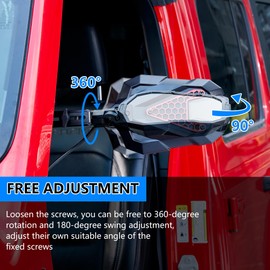 West-xingzhe Mirrors Doors Off with light, Side View Mirror Compatible with 2018-2023 Jeep Wrangler JL JLU & Jeep Gladiator JT Accessories for jeep mirrors doors off, 4.5 Inches Extendable