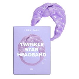 I DEW CARE Face Wash Headband - Twinkle Star | Purple with Star Pattern, Perfect for Cleansing, Bath, Makeup and Spa, Soft and Cute Design, Quick Dry, Reusable Polyester, 1 Count