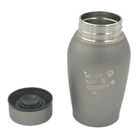 Little Family Members Pet Cremation Urn Engraved Stainless Steel | for Medium Pets up to 70 Pounds | Gray | Beautiful Memorial for Dogs, Cats, Birds, Rabbits, Horses, and More