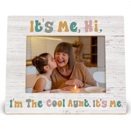 MAQIKA Promoted to Aunt Picture Frame, Pregnancy Announcement for Aunt, Gift for Pregnant Friend, Aunts Gifts from Niece Nephew, Gifts for New Auntie, Auntie Wood Photo Frame for 5x7 Photos