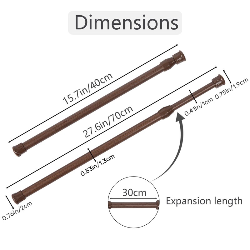 Spring Curtain Tension Rods, 6 Pack Cupboard Bars Tensions Rods
