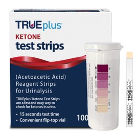 TRUEplus® Ketone Test Strips – Ideal for Low-carb dieters– Made in USA–Urinalysis Test Sticks (100)