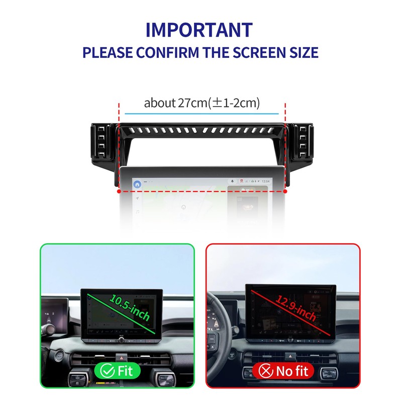 Auto Clamp Car Phone Holder for Toyota RAV4/Hybrid 2026, 10.5"