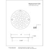 Westbrass A3192-12 4" OD Brass Shower Strainer Grid Drain Cover,