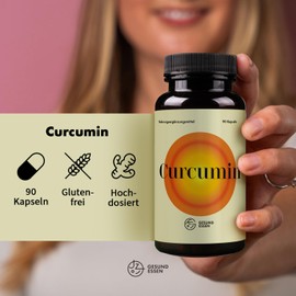GESUND ESSEN Turmeric Capsules High Dose 180 Capsules, 200 mg Natural Elements Natural Support with Curcumin for Healthy Liver Function, Joint Mobility, 100% Vegetable