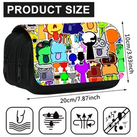PLNVNVP SPR-unki Pencil Case, Anime Pencil Case, Zipper Bag, Pencil Case, Pens, 2 Compartments, Stationery Pouch, Pens Case for Students, Boys, black, Cartoon