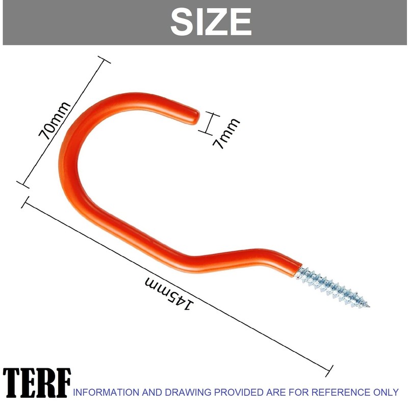 TERF® Universal Tool Hook Screw-in Hooks Storage Shed Garage Utility