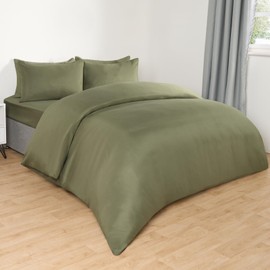 Brentfords Bed Covers Double Bed, Luxury Double Duvet Cover Set Super Soft Comfy Quilt Cover Double Bed Set with Pillowcases Microfibre Duvet Cover, Green