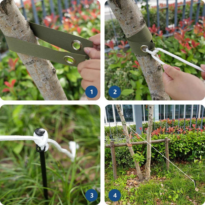 FANEAMADE Tree Stake Kit,Heavy Duty Steel Tree Straightening Kit,Tree Staking