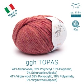ggh Topas Box - Virgin Wool, Alpaca Blend - Wool for Knitting or Crocheting Colour 026 - Coral Pink