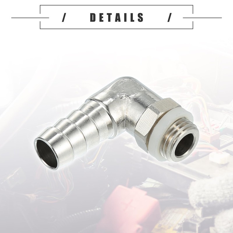 Motoforti Universal Car 90 Degree Brass Fitting Hose Adapter, Hose