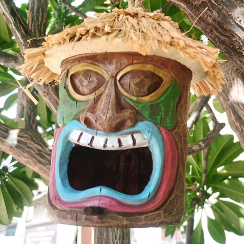 Hand Made Birdhouse Covered Resin Bird Feeder for Home Garden