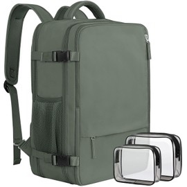 Sinaliy Large Expandable Travel Backpack for Men and Women, 17 Inch Laptop, Waterproof, Casual, College Bookbag, Backpack for Women, as Person Item Flight Approved