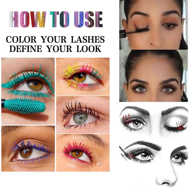 White Mascara,5D Silk Fiber Eyelash Volume with Soft Brush, Lash