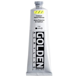 Heavy Body Acrylics by GOLDEN, Cadmium Yellow Primrose, 5 fl. oz. Tube, Professional Acrylic Paint, Opaque
