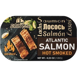 Baltic Gold Atlantic Salmon Fillets In Oil - 4.23 oz (120g) (Salmon Hot Smoked, 3 Pack)