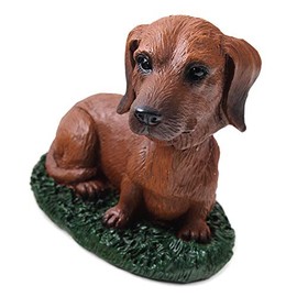 Animal Den Dachshund Red Dog Bobblehead Figure for Car Dash Desk Fun Accessory