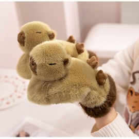 XINCHIA Winter Furry Gloves Mittens for Women Cartoon Animal Dolphin Capybara Full Finger Thermal Gloves Cute Fluffy Outdoor Skiing Skating Cycling Hand Warmer Fancy Dress Handwear Winter Accessories