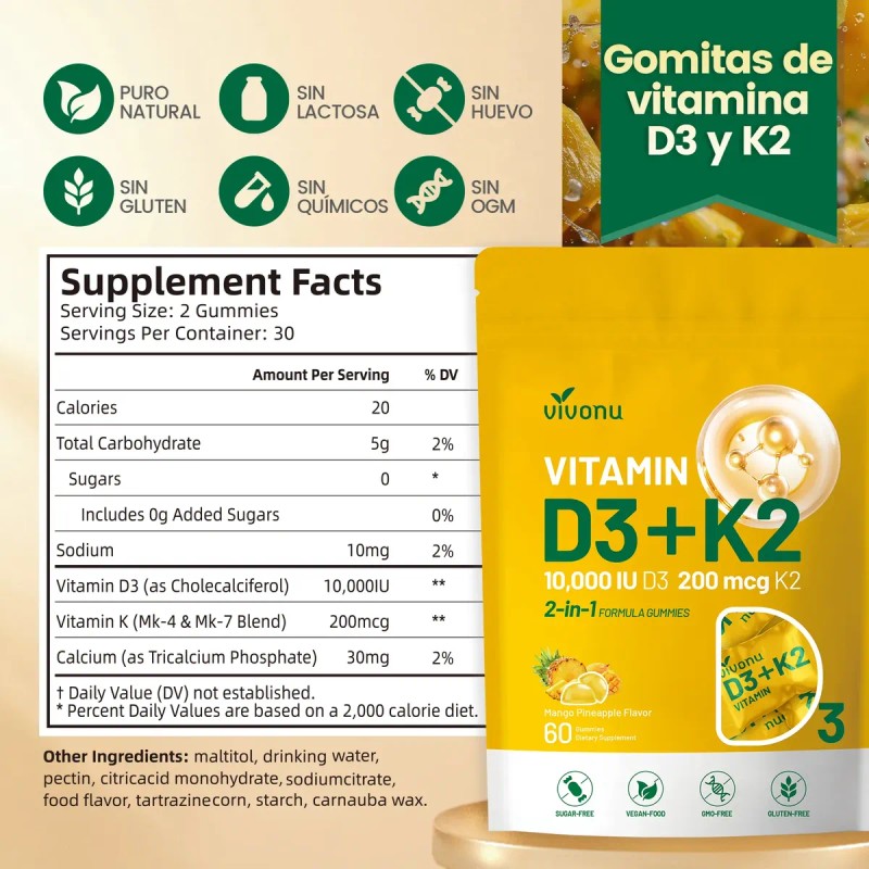 Gomitas Vitamina 10000 Mk7 200 Mcg