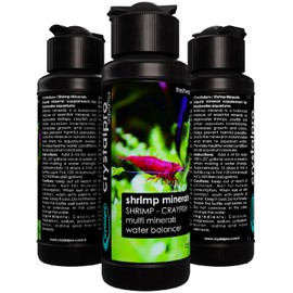 Crystalpro Shrimp Minerals 4.2 Oz – Liquid Aquarium Salt & Trace Elements for Freshwater Shrimp Tanks – Supports Caridina & Neocaridina – Molting & Breeding Additive – Invertebrate Tank Conditioner