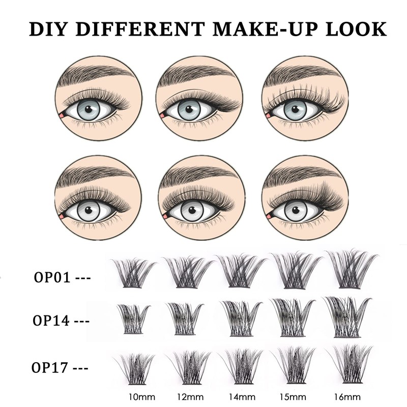 Cluster Lashes 72 Clusters Individual Lashes DIY Lash Extensions 10-16mm