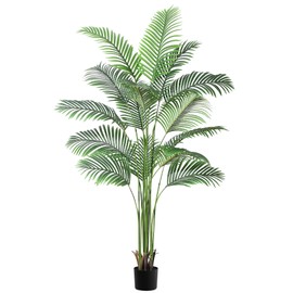 7ft Artificial Palm Tree, Fake Palm Trees Indoor Decor with Planter, Faux Palm Plants for Home Office Living Room Bedroom Decor