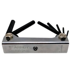 ARNDT Germany Folding Hex Key Set Pocket Size Metric | 7 PCS (2.5-10mm) | Chromium Vanadium Steel & Metal Body in Plastic Pouch