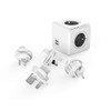 PowerCube Duo USB Interchangeable Travel Plug Gray 4-way Socket with