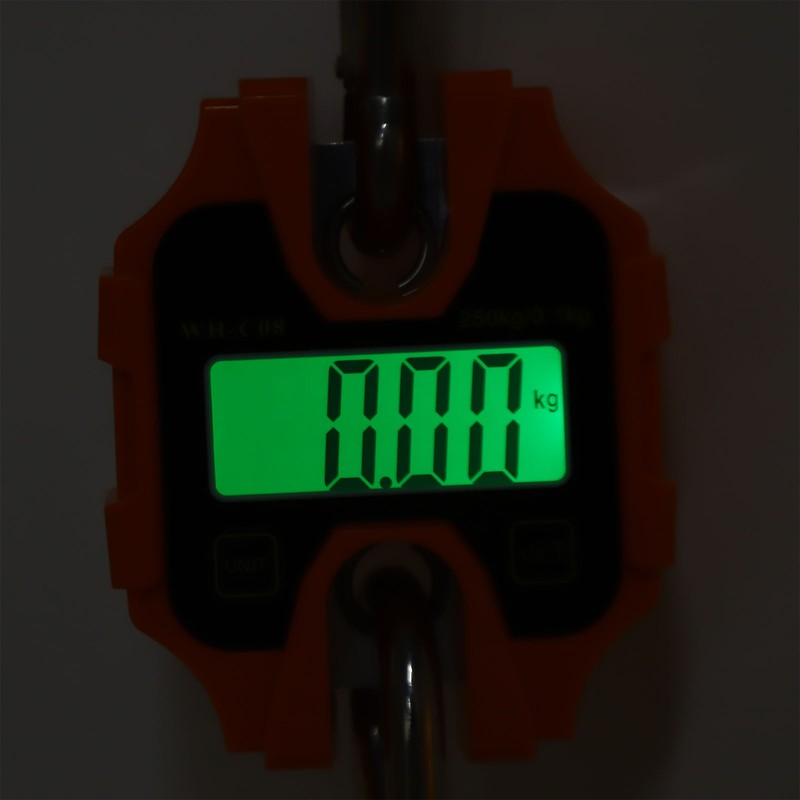 Digital Crane Scale 550lb High Accuracy Compact LCD Handheld Hanging
