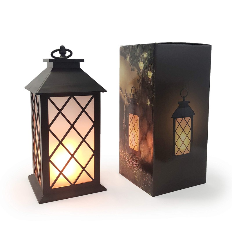 Allgala 12" LED Flame Effect Lantern Lamp-HD90309