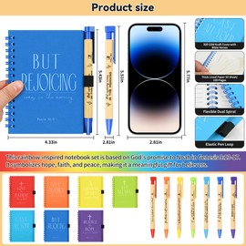 7 Sets of Multicolored Christian Prayer Journals in Bulk! 5.43x4.33 Inches Spiral Small Notebooks with Matching Pens. Perfect for Friends, Family & Believers on Faith Journeys - Heartwarming Gifts