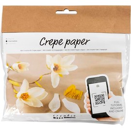 Creativ Company Mini Craft Sets Crepe Paper Flowers Magnolia Branch - for Crafting Beautiful Crepe Flowers