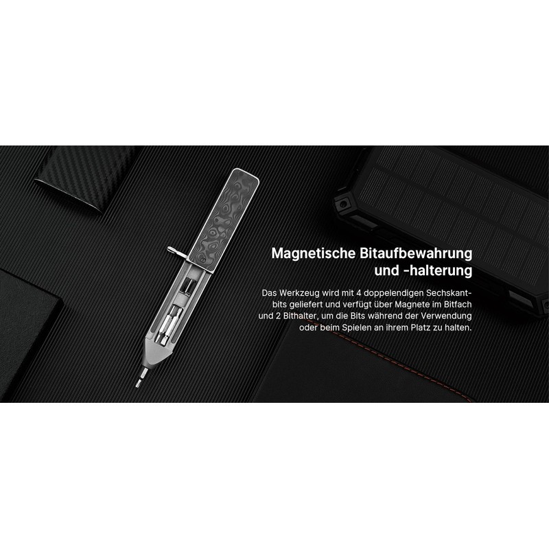 Oknife Otacle D2 Compact EDC Multi-Bit Driver, Black Aluminium with