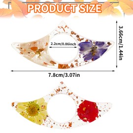 TIESOME Book Page Holder, 2 Pieces Transparent Dried Flowers Bookmark Resin Thumb Thumb Book Page Holder Book Opener Book Accessories Book Opener Reading Accessories (Color 2)