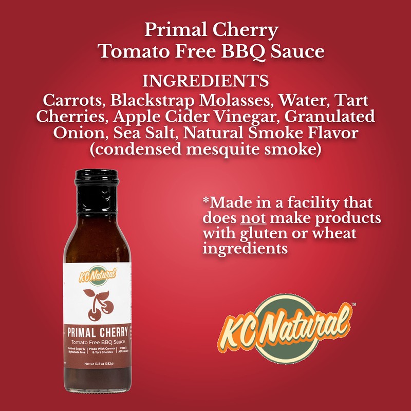 KC Natural - Paleo AIP Barbecue Sauce, Primal Cherry, 14