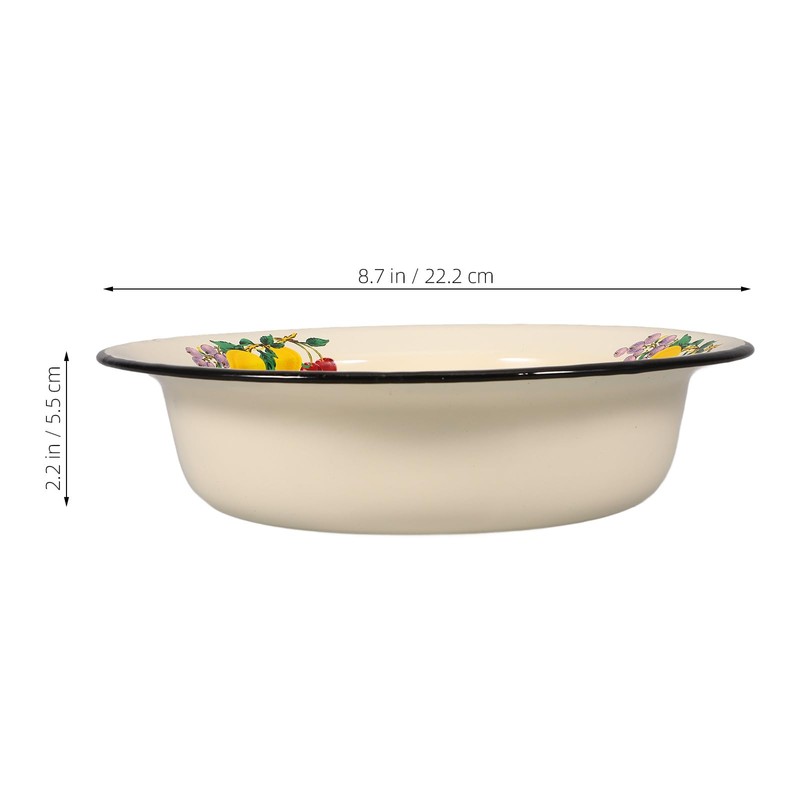 MAGICLULU Vintage Enamel Bowl 8.74 Inch Large Mixing Bowl Deep