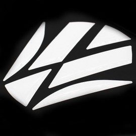 Finest Folia DM001 DM002 3D Emblem Gel Sticker Front and Rear (White High Gloss)