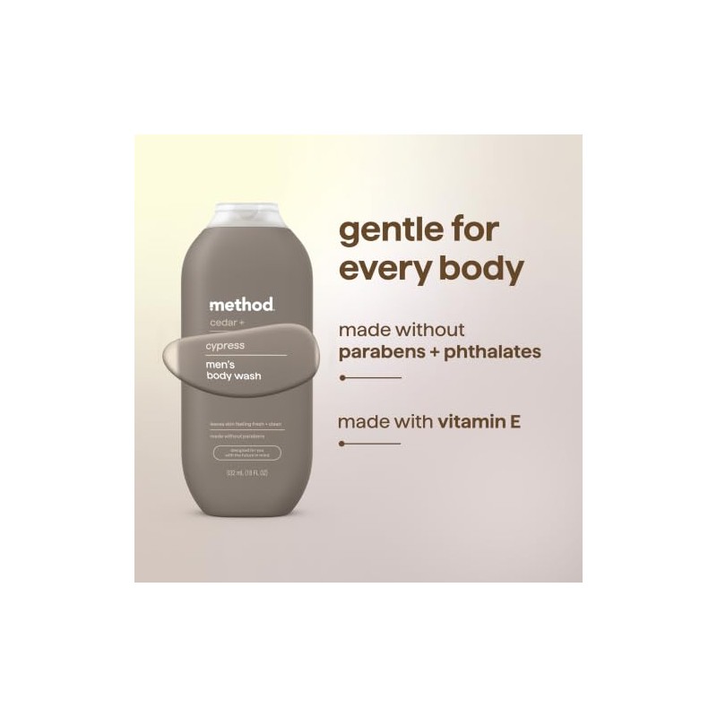Method Men Body Wash, Cedar + Cypress, Paraben and Phthalate
