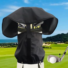 MZSX Golf Bag Rain Cover Waterproof, Black Rain Cape for Golf Bags fit, Outdoor Golf Bag Rain Cover, Portable Golf Rain Hood for Golf Bags Push Carts, golf bag rain hood protector