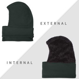 Achiou Winter Balaclava Fleece Hood Ski Mask for Women Kids, Thermal Face Cover Hat Cap Scarf for Cold Weather Black