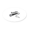 CafePress Karaoke Mic Euro Oval Car Bumper Magnet