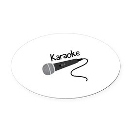 CafePress Karaoke Mic Euro Oval Car Bumper Magnet