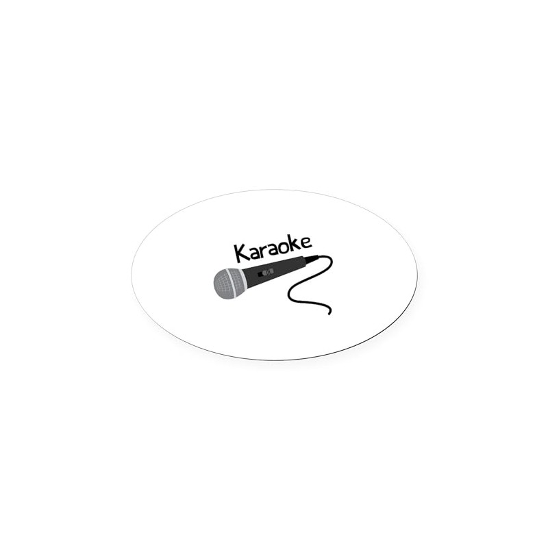 CafePress Karaoke Mic Euro Oval Car Bumper Magnet