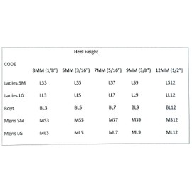 MS5 D60 Rubber Heel Lift Men Narrow REG 5MM