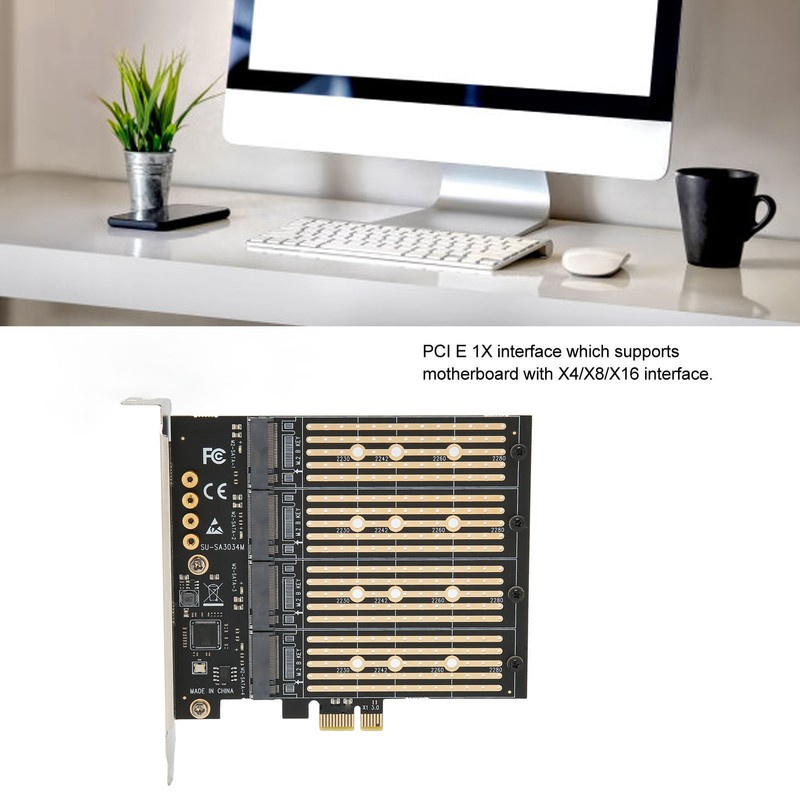 SATA NGFF to PCIe Adapter 4 Disk Position 10Gbps AHCI