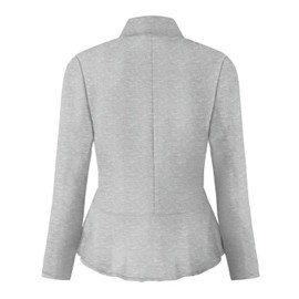 Hybrid & Company Women's Casual Work Office Elegant Open Front Premium Nylon Blazer Jacket JK1135 1073T HEATHERGRE M