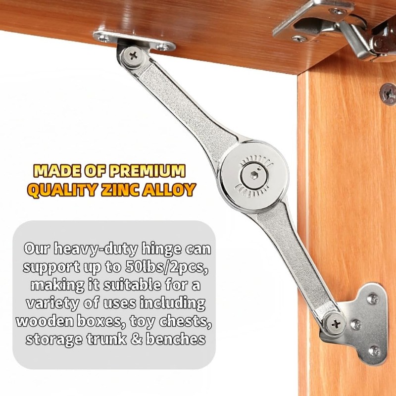Gopbod Lid Support Hinge 2 Pack Heavy Duty Folding Lid