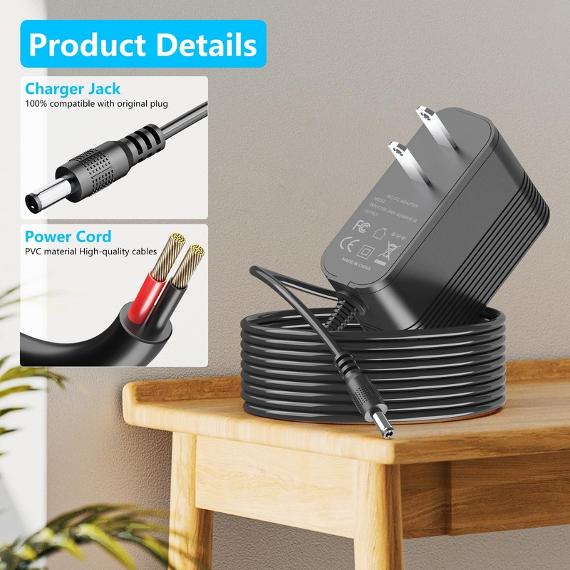 15V 2A Power Charger for W-King Bluetooth Speaker Compatible with
