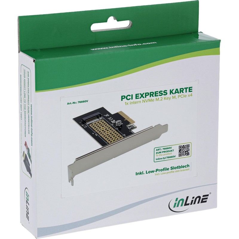 InLine® PCI Express Card to 1x Internal NVMe M.2 Key